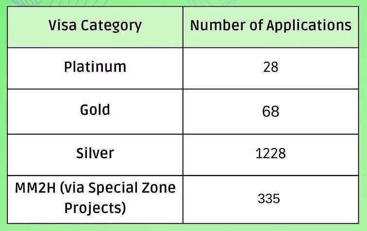 Number of MM2H Visa Applications by Visa Category