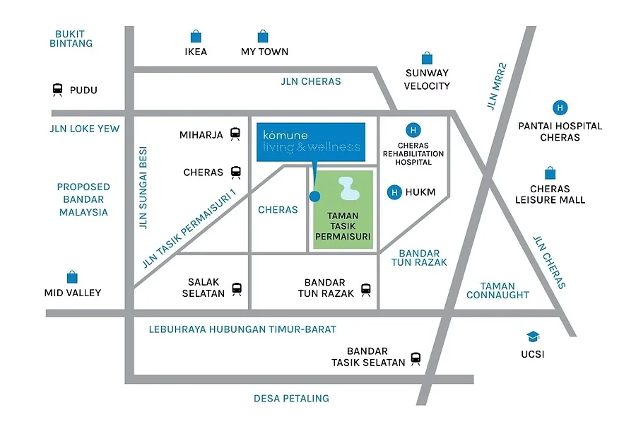 Komune Location Map